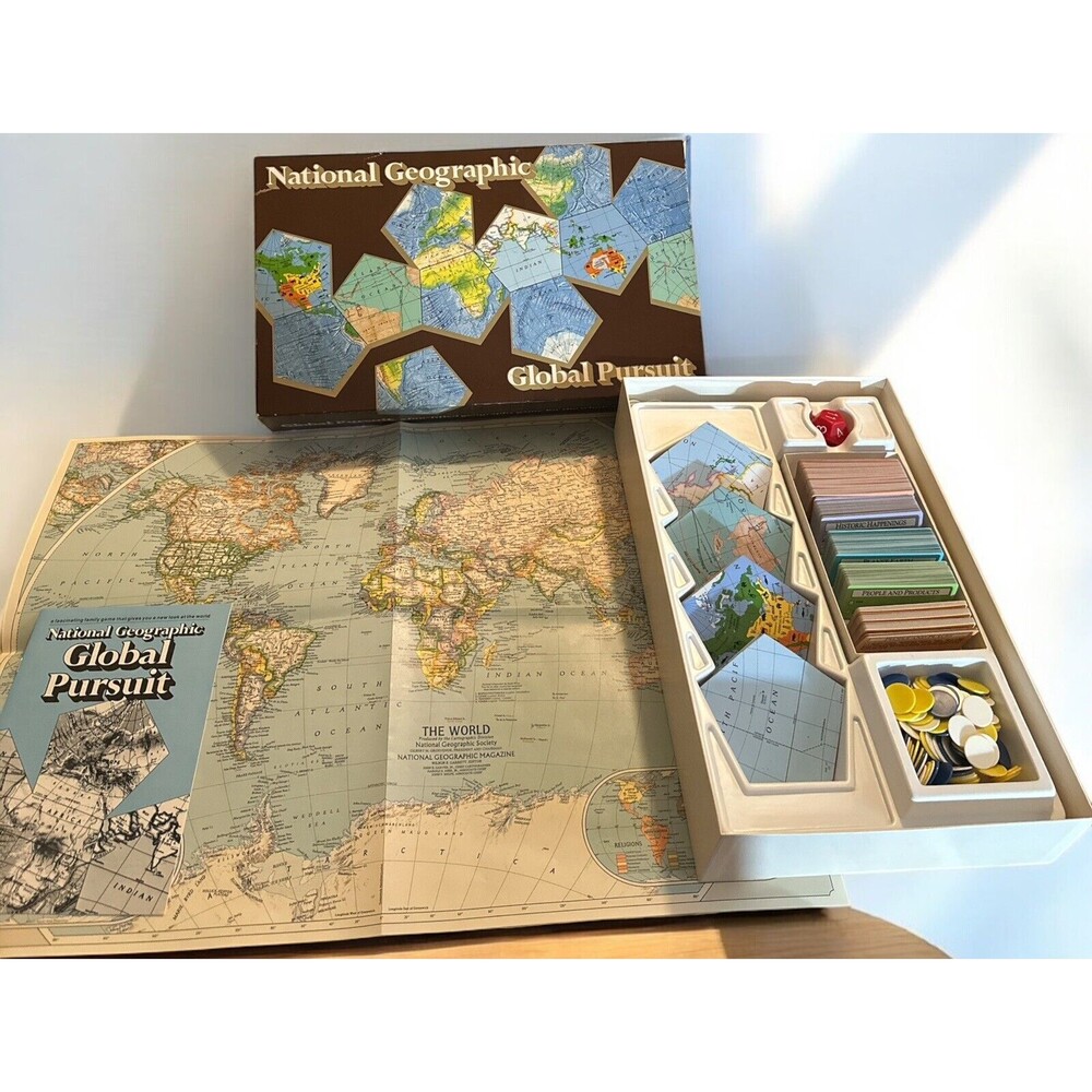National Geographic Global Pursuit Board Game 1987 Set Two Trivia Cards VTG